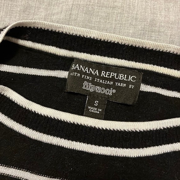 Black and white wool sweater Banana Republic Size S - Picture 2 of 3